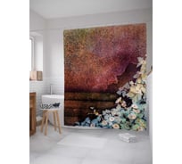 Штора (занавеска) для ванной JoyArty "Космическая поверхность" из сатена, 180х200 см с крючками, sc_21152