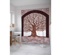 Штора (занавеска) для ванной JoyArty "Возле дерева знаний" из сатена, 180х200 см с крючками, sc_22430