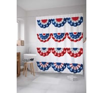 Штора (занавеска) для ванной JoyArty "Наицональные украшения" из сатена, 180х200 см с крючками, sc_20715