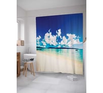 Штора (занавеска) для ванной JoyArty "Спокойное плавание" из сатена, 180х200 см с крючками, sc_19667