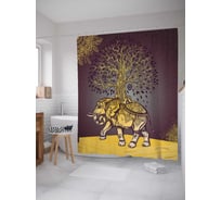 Штора (занавеска) для ванной JoyArty "Древо жизни" из сатена, 180х200 см с крючками, sc_22423