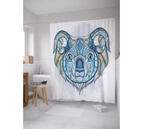 Штора (занавеска) для ванной JoyArty "Украшенная коала" из сатена, 180х200 см с крючками, sc_18162