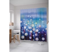 Штора (занавеска) для ванной JoyArty "Одуванчиковая мечта" из сатена, 180х200 см с крючками, sc_21113