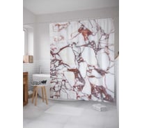 Штора (занавеска) для ванной JoyArty "Мраморная поверхность" из сатена, 180х200 см с крючками, sc_19442