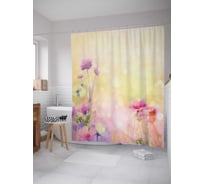 Штора (занавеска) для ванной JoyArty "Облачный сад" из сатена, 180х200 см с крючками, sc_21135