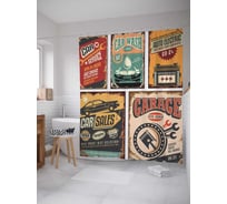 Штора (занавеска) для ванной JoyArty "Автомобильные сервисы" из сатена, 180х200 см с крючками, sc_20829