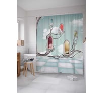 Штора (занавеска) для ванной JoyArty "Небесные порталы" из сатена, 180х200 см с крючками, sc_18182