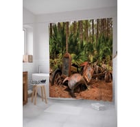 Штора (занавеска) для ванной JoyArty "Заброшенная машина" из сатена, 180х200 см с крючками, sc_19843