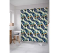 Штора (занавеска) для ванной JoyArty "Выложенные перья" из сатена, 180х200 см с крючками, sc_16427