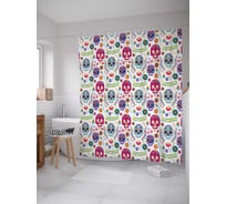 Штора (занавеска) для ванной JoyArty "Забавные черепа" из сатена, 180х200 см с крючками, sc_20600