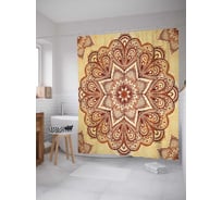 Штора (занавеска) для ванной JoyArty "Пламенные лепестки" из сатена, 180х200 см с крючками, sc_16063