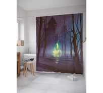 Штора (занавеска) для ванной JoyArty "Лодочник призрак" из сатена, 180х200 см с крючками, sc_23087