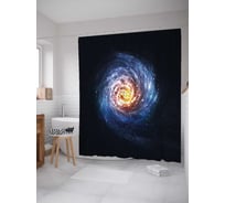 Штора (занавеска) для ванной JoyArty "Галактический проход" из сатена, 180х200 см с крючками, sc_22418