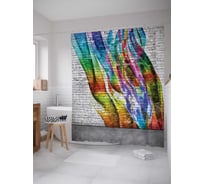 Штора (занавеска) для ванной JoyArty "Цветное пламя" из сатена, 180х200 см с крючками, sc_19752