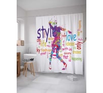 Штора (занавеска) для ванной JoyArty "Мода это жизнь" из сатена, 180х200 см с крючками, sc_21052