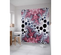 Штора (занавеска) для ванной JoyArty "Биологическое исследование" из сатена, 180х200 см с крючками, sc_2770