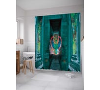 Штора (занавеска) для ванной JoyArty "Ангельский образ" из сатена, 180х200 см с крючками, sc_20954