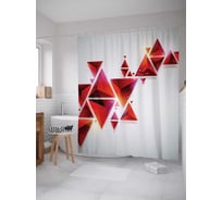 Штора (занавеска) для ванной JoyArty "Драгоценные пирамиды" из сатена, 180х200 см с крючками, sc_22208