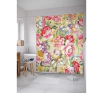 Штора (занавеска) для ванной JoyArty "Феерическое лето" из сатена, 180х200 см с крючками, sc_2724