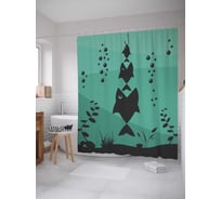 Штора (занавеска) для ванной JoyArty "Рыбацкие странности" из сатена, 180х200 см с крючками, sc_21303