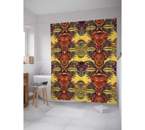 Штора (занавеска) для ванной JoyArty "Латиноамериканские маски" из сатена, 180х200 см с крючками, sc_29155