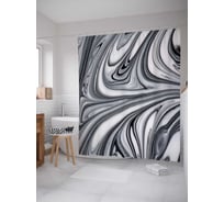 Штора (занавеска) для ванной JoyArty "Иллюзионный рисунок" из сатена, 180х200 см с крючками, sc_19437