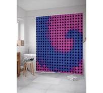 Штора (занавеска) для ванной JoyArty "Круги с переливами" из сатена, 180х200 см с крючками, sc_20007