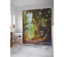 Штора (занавеска) для ванной JoyArty "Жизненное дыхание" из сатена, 180х200 см с крючками, sc_23021