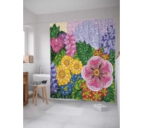 Штора (занавеска) для ванной JoyArty "Сон садовника" из сатена, 180х200 см с крючками, sc_20937