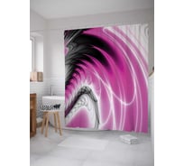 Штора (занавеска) для ванной JoyArty "Розовые крылья" из сатена, 180х200 см с крючками, sc_20840