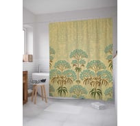 Штора (занавеска) для ванной JoyArty "Ветки судьбы" из сатена, 180х200 см с крючками, sc_19955