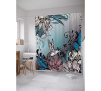 Штора (занавеска) для ванной JoyArty "Знание колибри" из сатена, 180х200 см с крючками, sc_20201