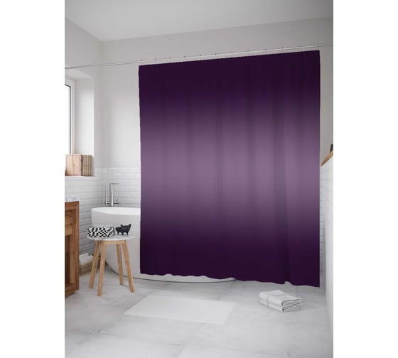 Штора (занавеска) для ванной JoyArty "Сумеречный переход" из сатена, 180х200 см с крючками, sc_23537 1