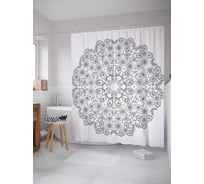 Штора (занавеска) для ванной JoyArty "Удивительный рисунок" из сатена, 180х200 см с крючками, sc_21236