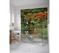 Штора (занавеска) для ванной JoyArty "Плавный водопад" из сатена, 180х200 см с крючками, sc_19629