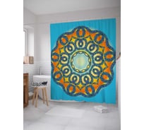 Штора (занавеска) для ванной JoyArty "Плетеные цветы" из сатена, 180х200 см с крючками, sc_21228