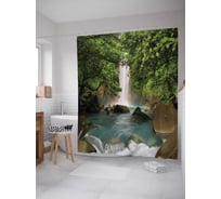 Штора (занавеска) для ванной JoyArty "Вверх по течению" из сатена, 180х200 см с крючками, sc_19693