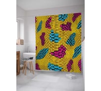 Штора (занавеска) для ванной JoyArty "Экзотическая змеиная кожа" из сатена, 180х200 см с крючками, sc_207106