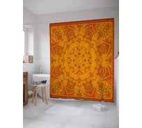 Штора (занавеска) для ванной JoyArty "Пламенная мандала" из сатена, 180х200 см с крючками, sc_29509