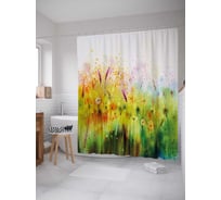 Штора (занавеска) для ванной JoyArty "Летнее поле" из сатена, 180х200 см с крючками, sc_21173