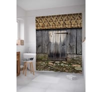 Штора (занавеска) для ванной JoyArty "Старый сарай" из сатена, 180х200 см с крючками, sc_19723
