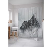 Штора (занавеска) для ванной JoyArty "Дымная верхушка" из сатена, 180х200 см с крючками, sc_20412