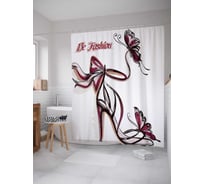 Штора (занавеска) для ванной JoyArty "Будь модным" из сатена, 180х200 см с крючками, sc_21047