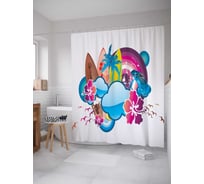 Штора (занавеска) для ванной JoyArty "Арт серф" из сатена, 180х200 см с крючками, sc_29101