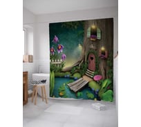 Штора (занавеска) для ванной JoyArty "Живущий в дереве" из сатена, 180х200 см с крючками, sc_20167