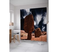 Штора (занавеска) для ванной JoyArty "Чудные камни" из сатена, 180х200 см с крючками, sc_20121