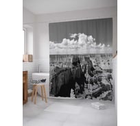 Штора (занавеска) для ванной JoyArty "Горный каньон" из сатена, 180х200 см с крючками, sc_20101