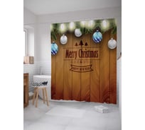 Штора (занавеска) для ванной JoyArty "Рождественское настроение" из сатена, 180х200 см с крючками, sc_20082