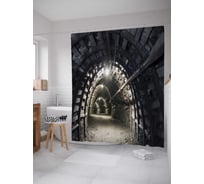 Штора (занавеска) для ванной JoyArty "Длинная шахта" из сатена, 180х200 см с крючками, sc_22087