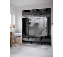 Штора (занавеска) для ванной JoyArty "Тень призрака" из сатена, 180х200 см с крючками, sc_22092